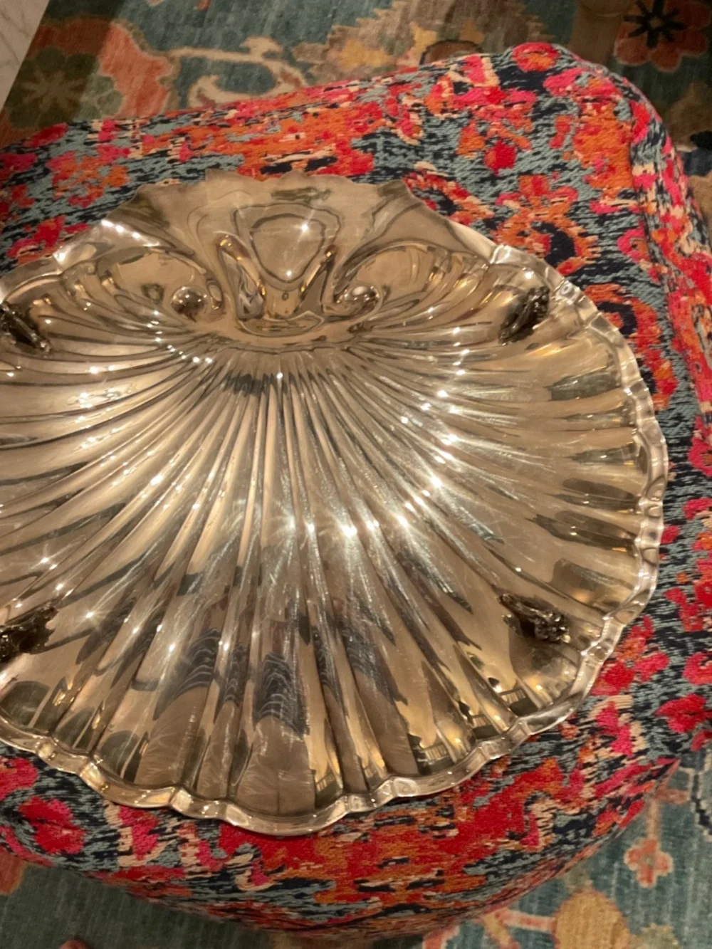Reed and Barton Silverplate shell server, 16” wide x15” from top to bottom